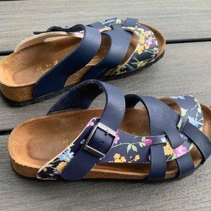Birkenstock Pisa, 37, Navy Blue with Flowers